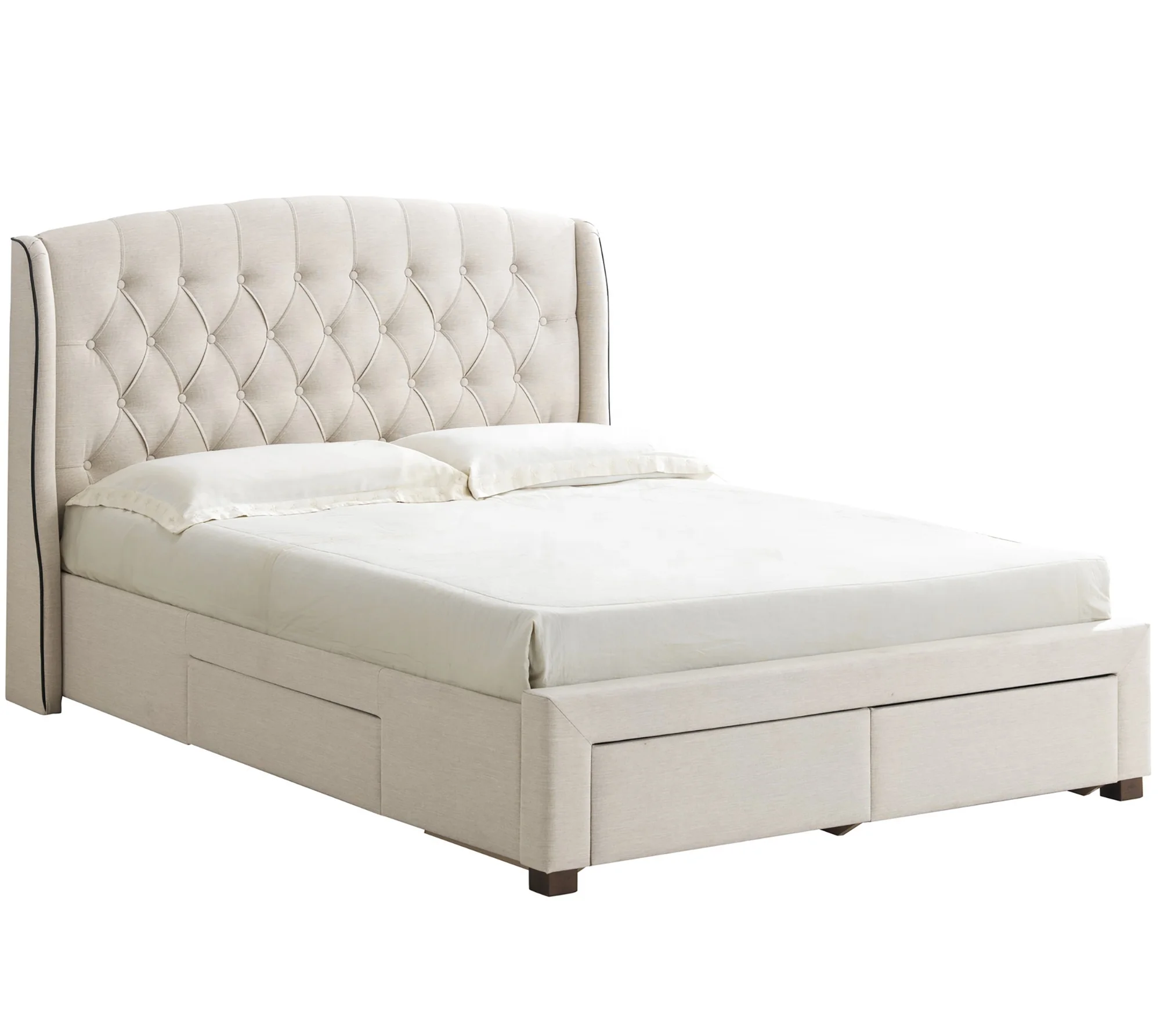 Grey audrey deals tufted wingback bed