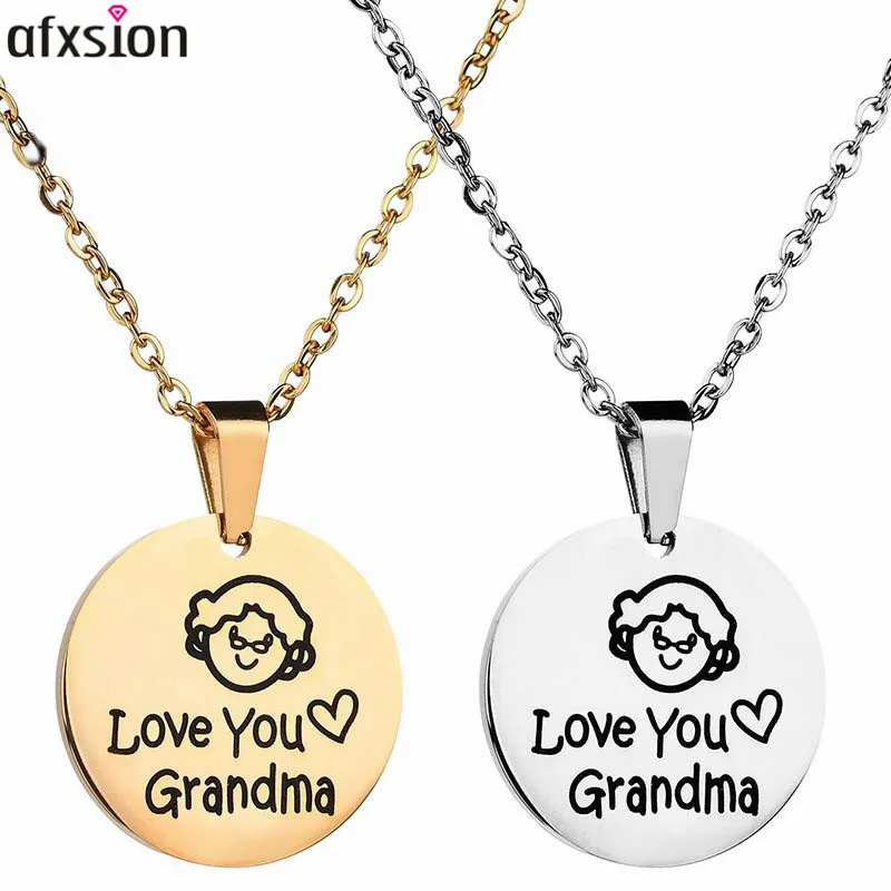 Customized Family Commemorative Pendant, “Love Your Grandmother Pendant” logo Stainless Steel Necklace Pendant Wholesale