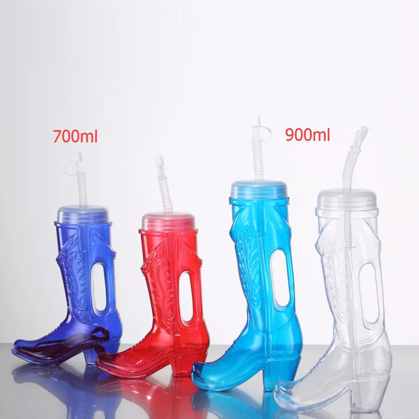 24oz/32oz Beer Plastic Cowboy Boot Cups With Handle Buy Plastic