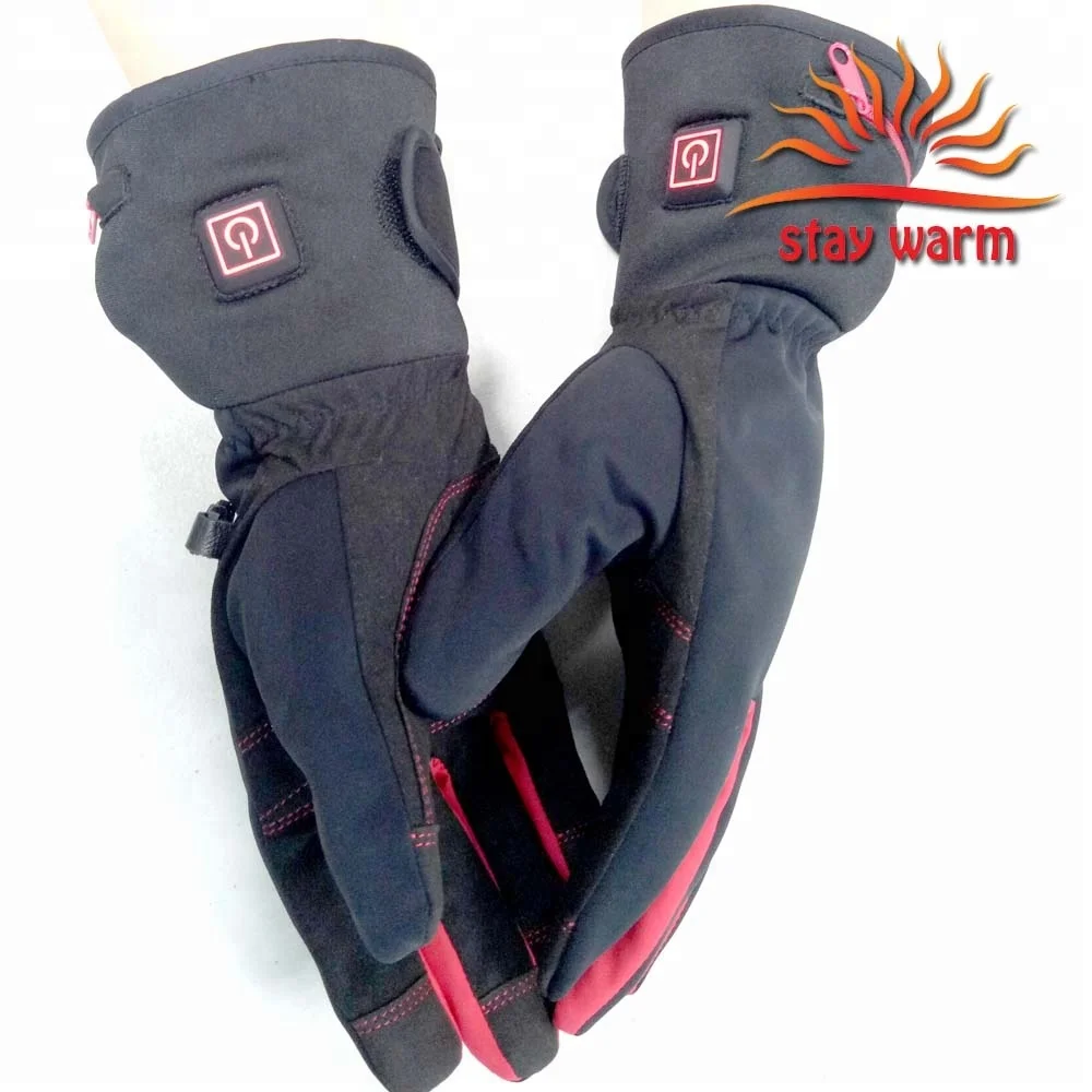 Heated Gloves with Rechargeable Li-ion Battery for Cold Weather Winter Sports 