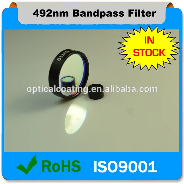 In stock! optische bandpass filter 492nm used for ultraviolet detector