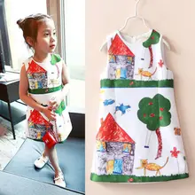 2016 Newest Baby Girl font b Dress b font Floral Graffiti Party Gown font b Fancy