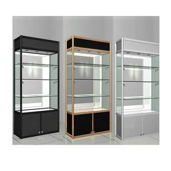 Aluminum Alloy Glass Top Display Case,Lighted Glass Case For Widely ...