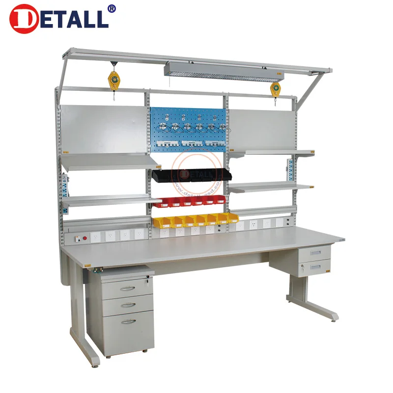 Modern Dental Lab Workbench with Movable Cabinet Metal Bench for Workshop Factory Warehouse Cleanroom Use