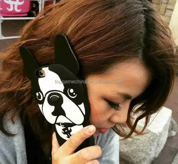 3D Bulldog Cartoon Soft Rubber Silicone Cover Cases For iPhone 5 5s SE 6 6S 7 Plus Animal Phone Case