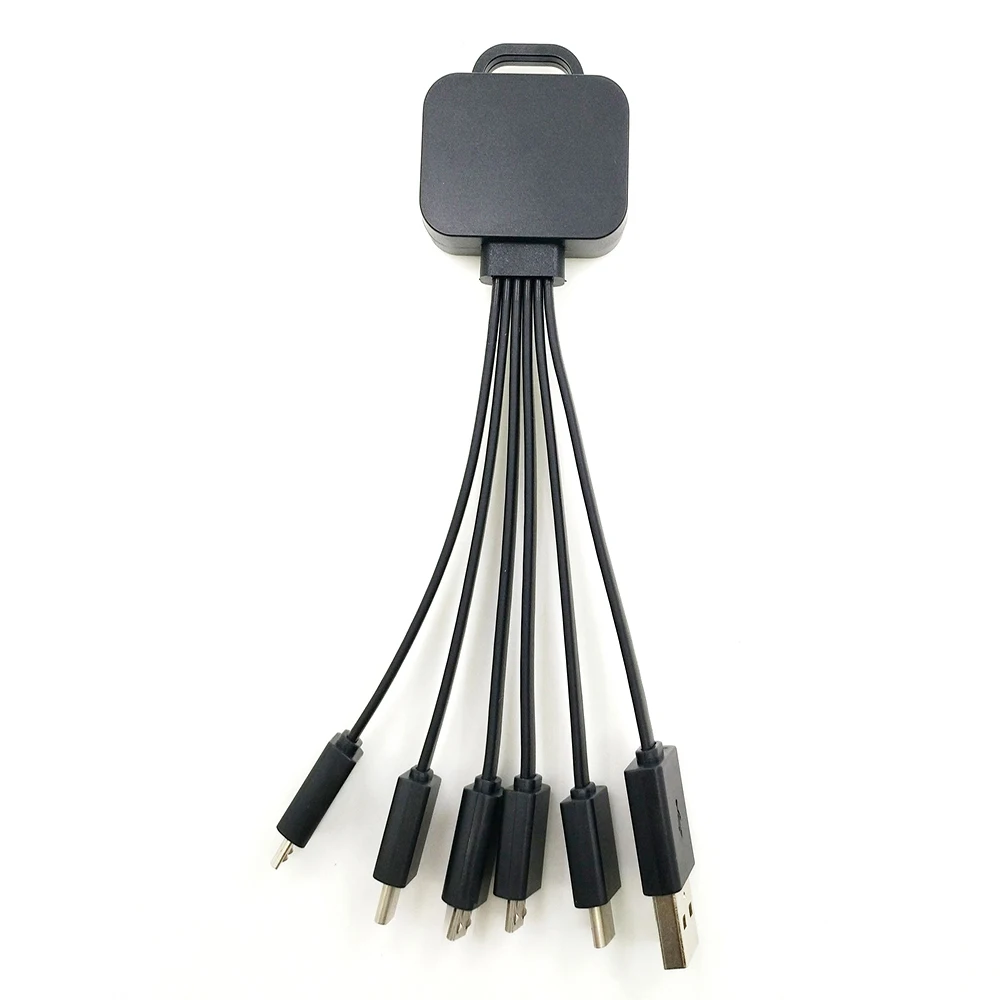 3 in 1 Logo Engrave USB Data Cable for Keychain Luminous LED Light Micro USB Charging Cable Type C Mini USB Phone Cable