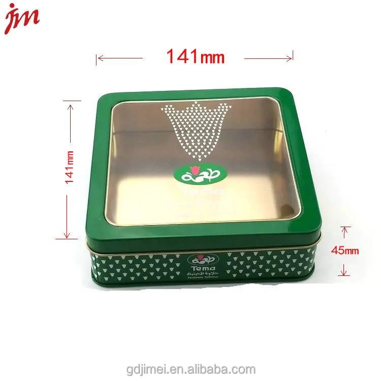 Wholesale Custom Food Grade Square Tin Can, Window Display Metal Box for Jewelry, Food & Gift Packaging
