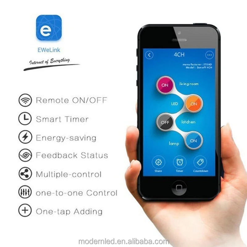 Беспроводной смарт-переключатель Sonoff 433 МГц 4 канала