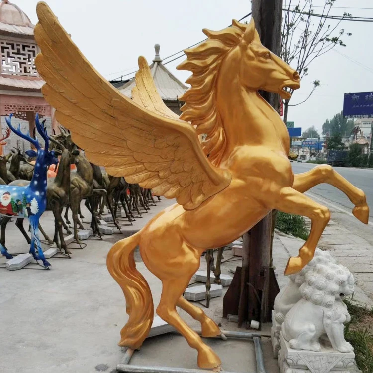 大型屋外ガーデンファイバーグラスペガサス馬像樹脂工芸品像| Alibaba.com