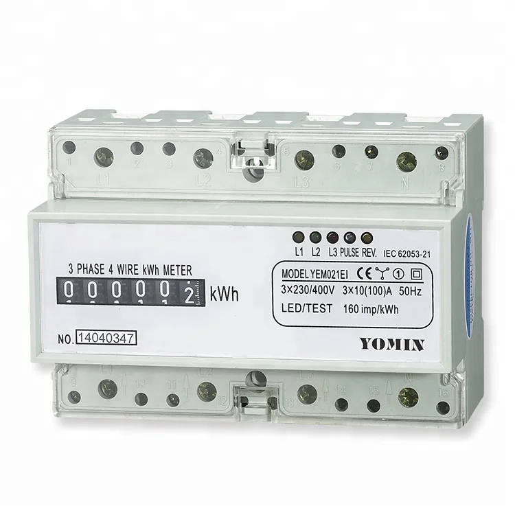 Factory Wholesale in Stock Din Rail 7p Electric Three Phase Counter Display Electric Kwh Watt Meter Energy Meters