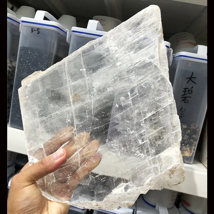 Wholesale Price Rough Natural Selenite Crystal Slab Rock Stone for Sale