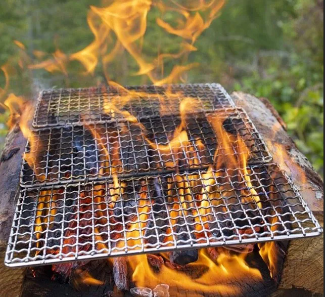 Eco Friendly camping grill portable outdoor camping barbecue titanium grill