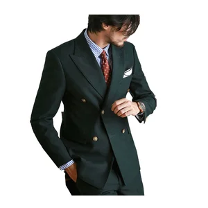 Men's Business Suit Double Breasted with Zipper Fly Fashion Design Plus Size Pants Breathable Coat for Turkey