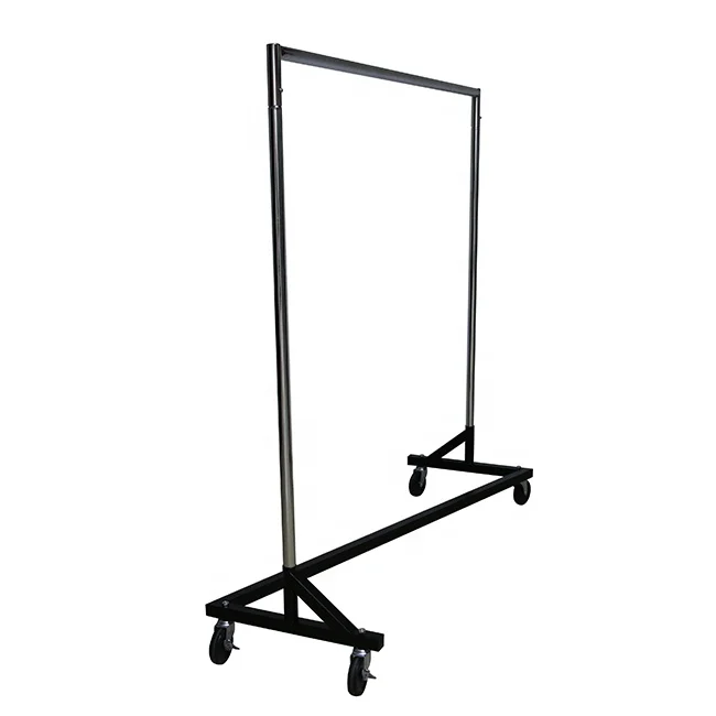 Commercial Grade Rolling Z Garment Rack Z Shape Clothes Store Display