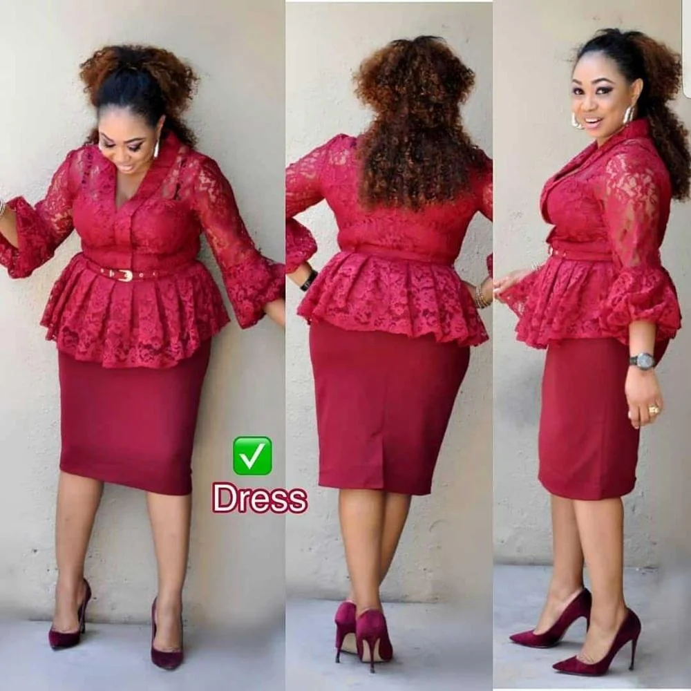 red peplum dress plus size