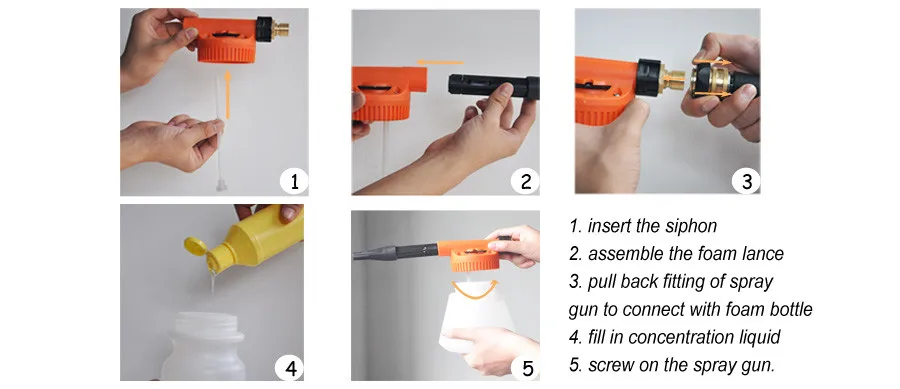 Пистолет для мытья автомобиля blaster 900 мл пенораспылитель который соединяется с любым садовым