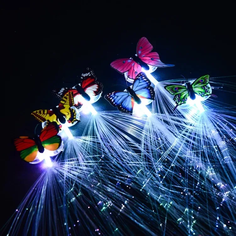 Мигающие волосы многоцветные светодиодные мигающие оплетка Бабочка дизайн украшения для