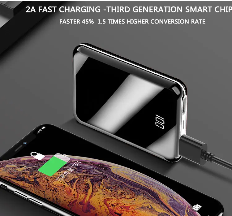 Casun Best Selling Mini power bank 10000mAh portable fast charging powerbank with digital power display - ANKUX.COM