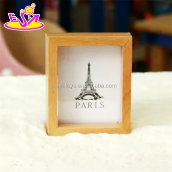 2016 hot sale baby wooden mini photo frame, most popular kids wooden mini photo frame W09A054
