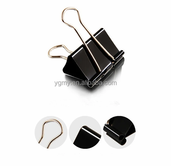 Металлические черные зажимы для записей, зажимы для записей в офисе