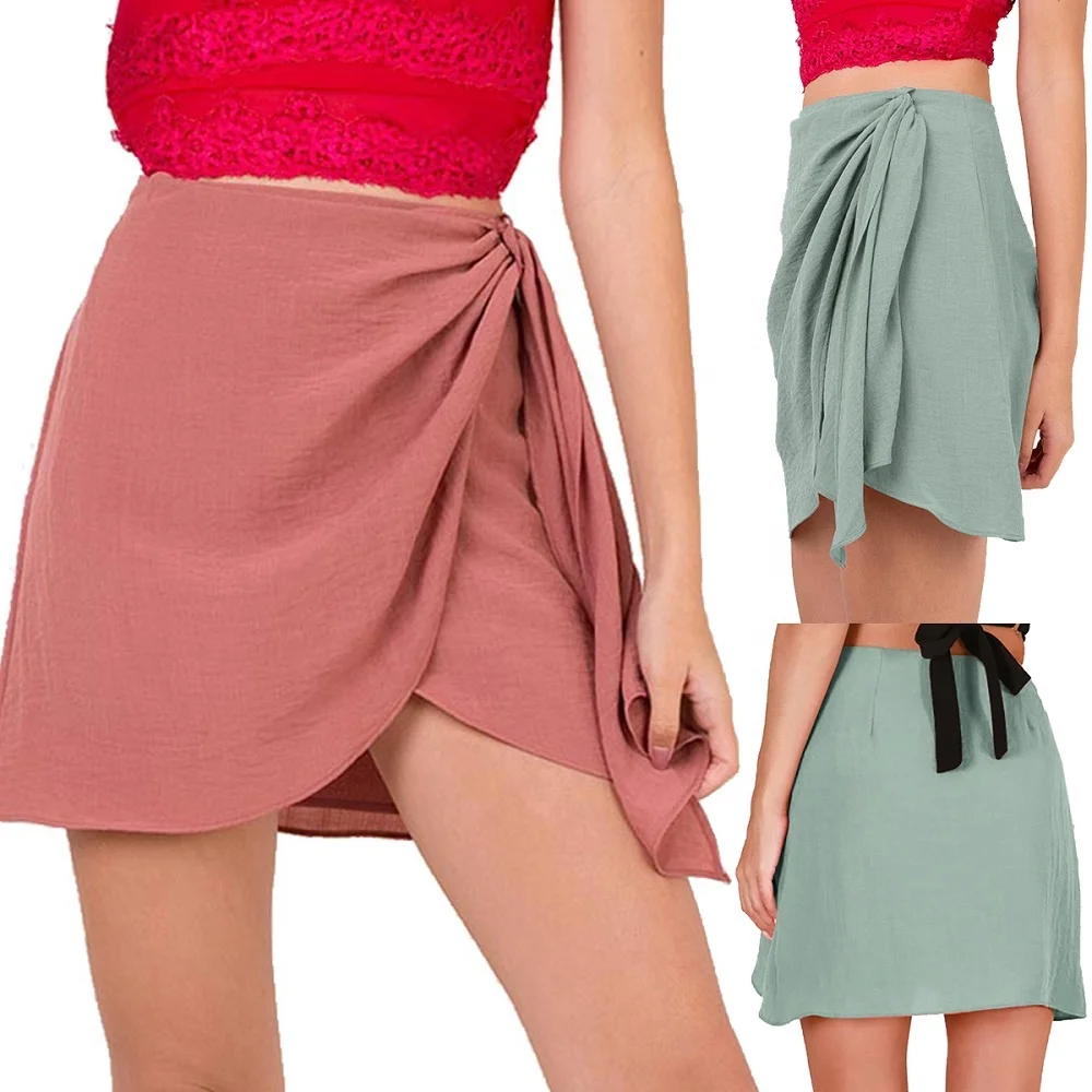 Falda Corta De Algodón De Estilo Asimétrico Para Mujer,Falda De Playa De Color Liso,2019 - Buy Minifaldas Mujer,Faldas Para Mujer,Faldas Cortas Para Mujer De Fábrica Product on Alibaba.com