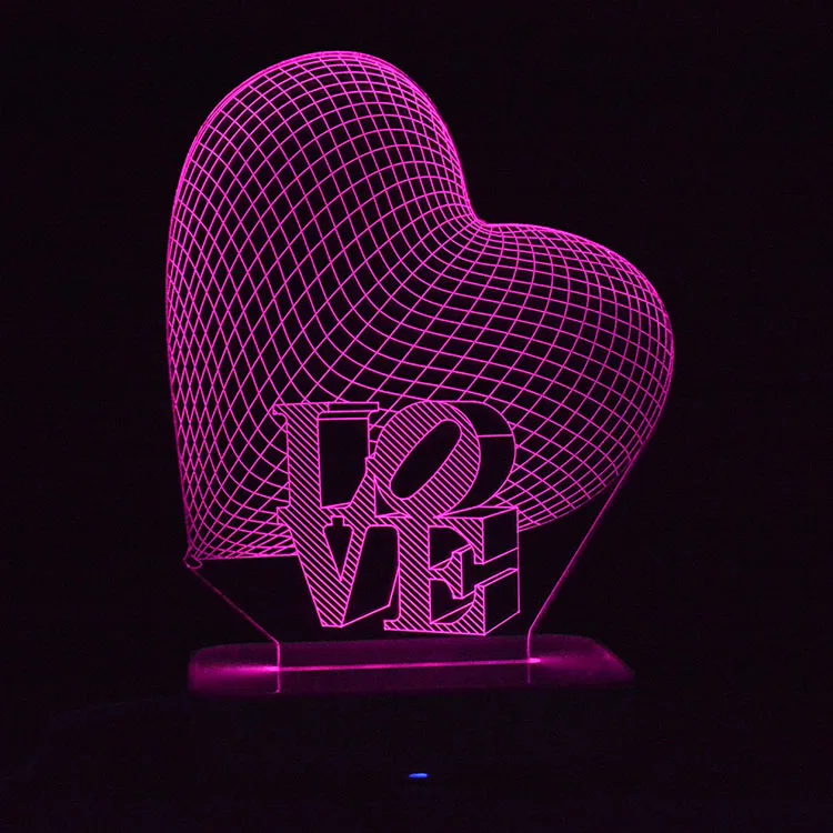 Новый креативный 3d иллюзионный светильник, светодиодный датчик для домашнего ночного освещения