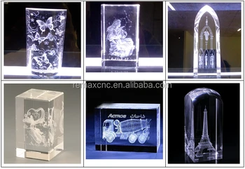3Dレーザー彫刻機内部彫刻写真クリスタルガラスアクリル