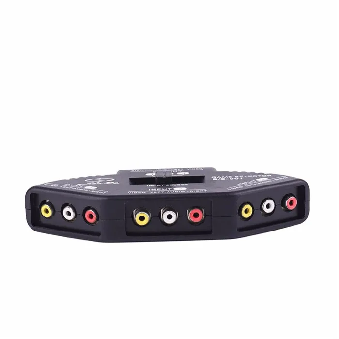 3 Port AV Switcher RCA Selector Switch 3 in 1 AV Switch for Video Audio