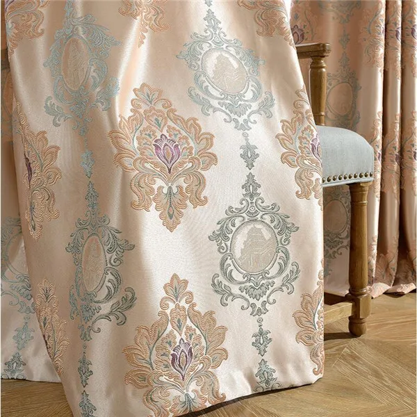 Guangzhou Living Room Wave Curtain New Model Ready-Made Design Vintage Pattern Woven Opening and Closing Curtains