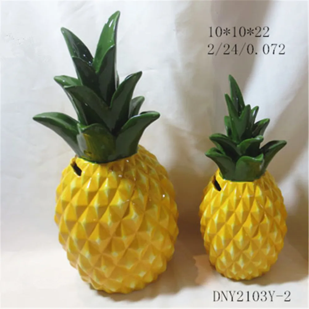 Желтая Копилка в форме ананаса, копилка для денег, керамические коробочки для денег