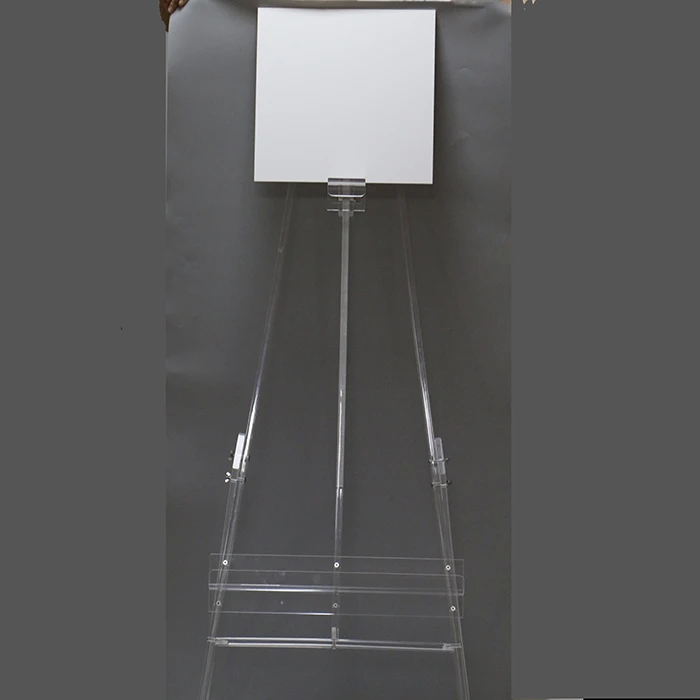 Triangle Shape Custom clear Acrylic Floor Easel Bookshelf Artwork Display  Display Easel for Wedding Welcome Sign