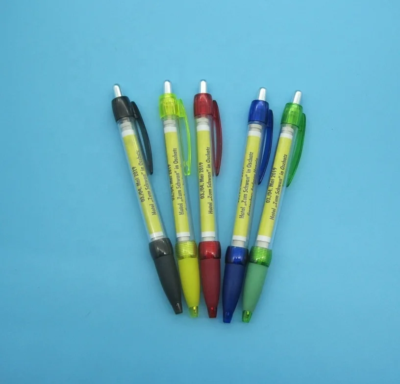 Paper Scroll Pen Custom Plastic Scroll Banner Ball Pen With Full Print Pull Out Paper for Promotion