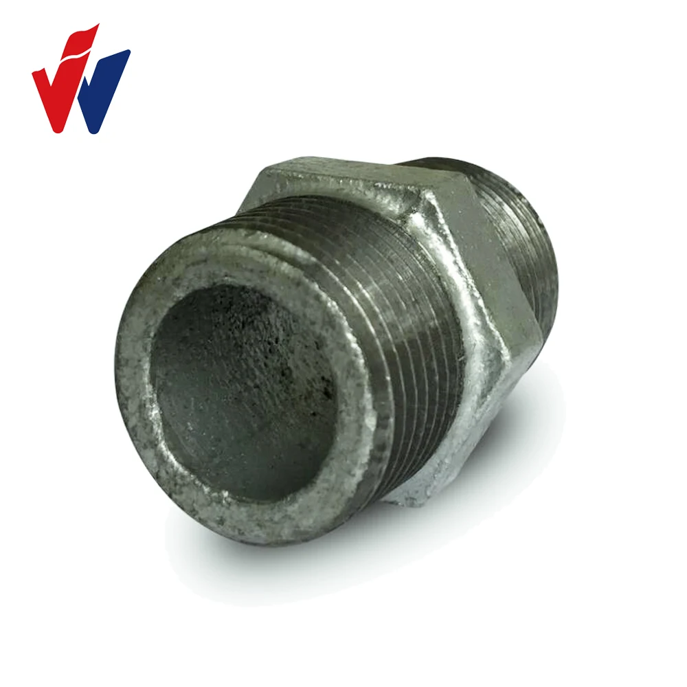 イチジク号280六角乳首焼き亜鉛メッキ可鍛鋳鉄管継手無地