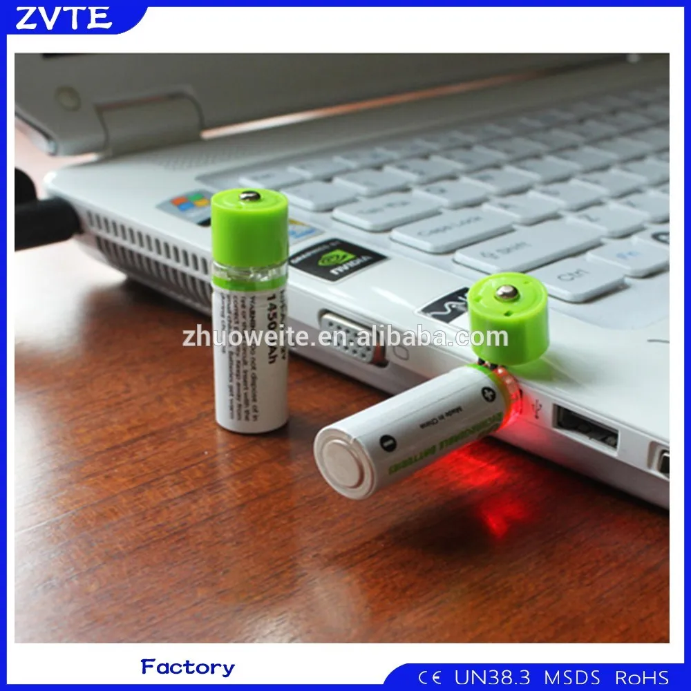 Перезаряжаемые USB-аккумуляторы AA 1,2 в