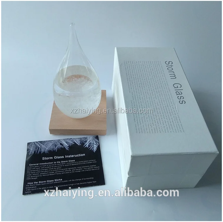 Storm Glass Weather Predictor, Round Glass Barometer Bottle