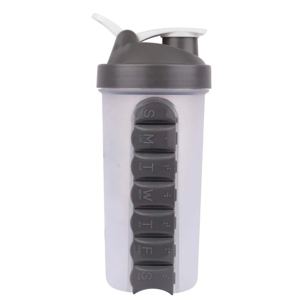 7 Days Daily Shaker Bottle with Pill Box And Mix Function for Sale