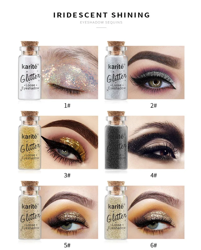 Глаза длительное радужные блестящие макияжа 12 видов цветов водонепроницаемый блеск Свободные Тени для век