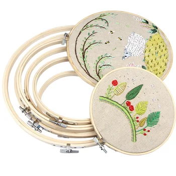 Caydo 12 Pezzo 10 cm Tondo Ricamo Telaio Mini Bamboo Circle Cross Stitch Hoop Ring