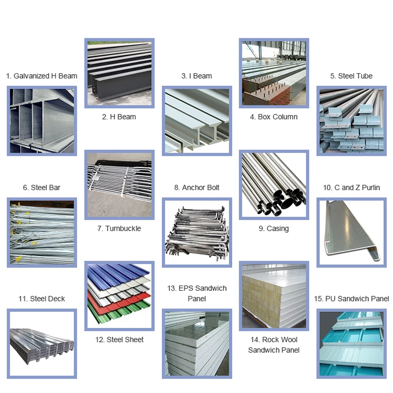 Low Cost Price Prefabricated Metal Light Steel Structure Construction Building Materials