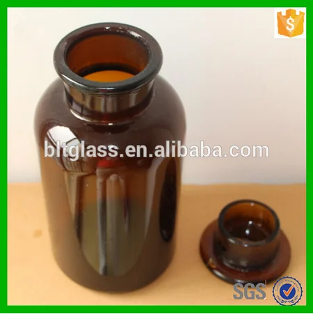 60ml 125ml 250ml 500ml 1000ml Amber Reagent Glass Jar Apothecary Jar