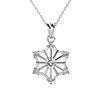 Collana con Pendente a Fiocco di Neve in Ottone Placcato Oro Bianco