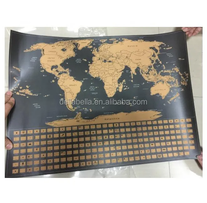 Роскошный постер на карте мира с флагом страны