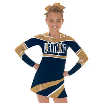 New Custom Child Girl Dye Sublimated Cheerleader Uniforms And Spandex ...