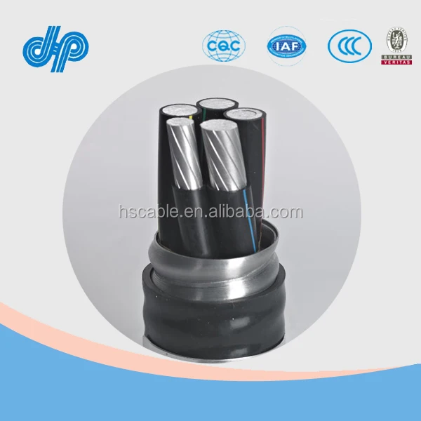 5KV 8KV 15KV 3C with Ground Multiconductor XLPE PVC AIA Aluminum Interlocked Armoured Power Cable 350 MCM
