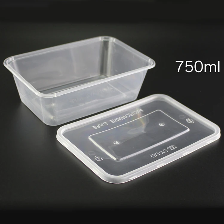 Buy Wholesale China 650ml Injection Plastic Packaging Rectangle Take Away Disposable  Plastic Container For Food & Disposable Plastic Container at USD 0.08