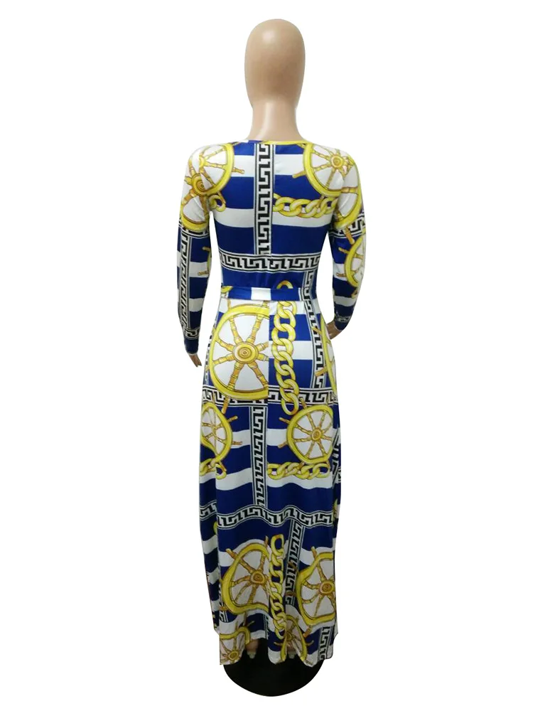 New African Casual Long Sleeve Bodycon Dashiki Dress Designs