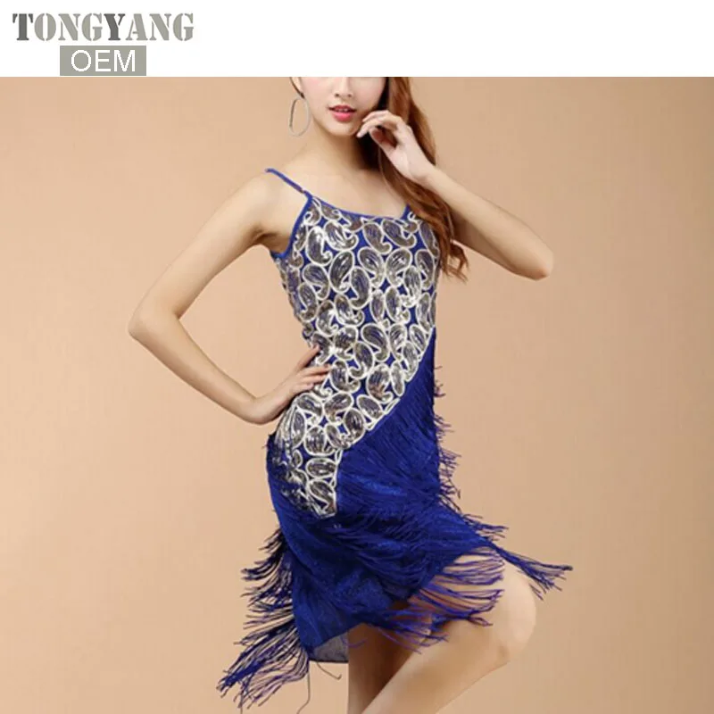 TONGYANG OEM Latin Dance Dress - Sexy Sequin Tassel Glam