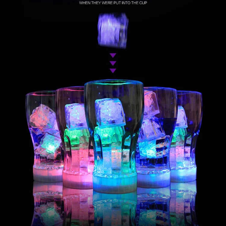 Multi Color Led Glow Ice Cube Fast Slow Flashing Led Light up Ice Cube Led Ice Cubes for Drinks Bar Party Wedding Decorations