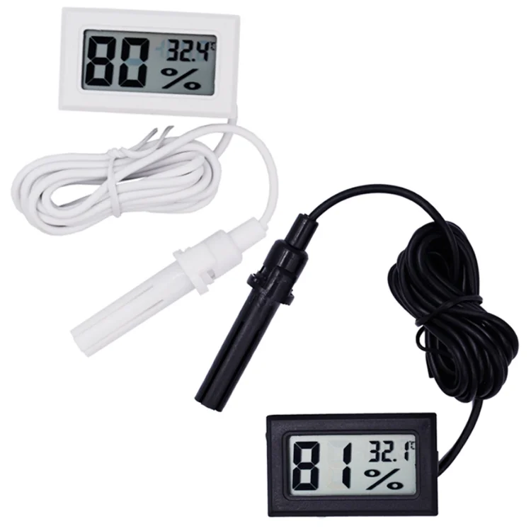 Mini Black White Digital LCD Indoor Convenient Temperature Sensor Humidity  1 Meter Thermometer Hygrometer Gauge - China Digital LCD, Indoor