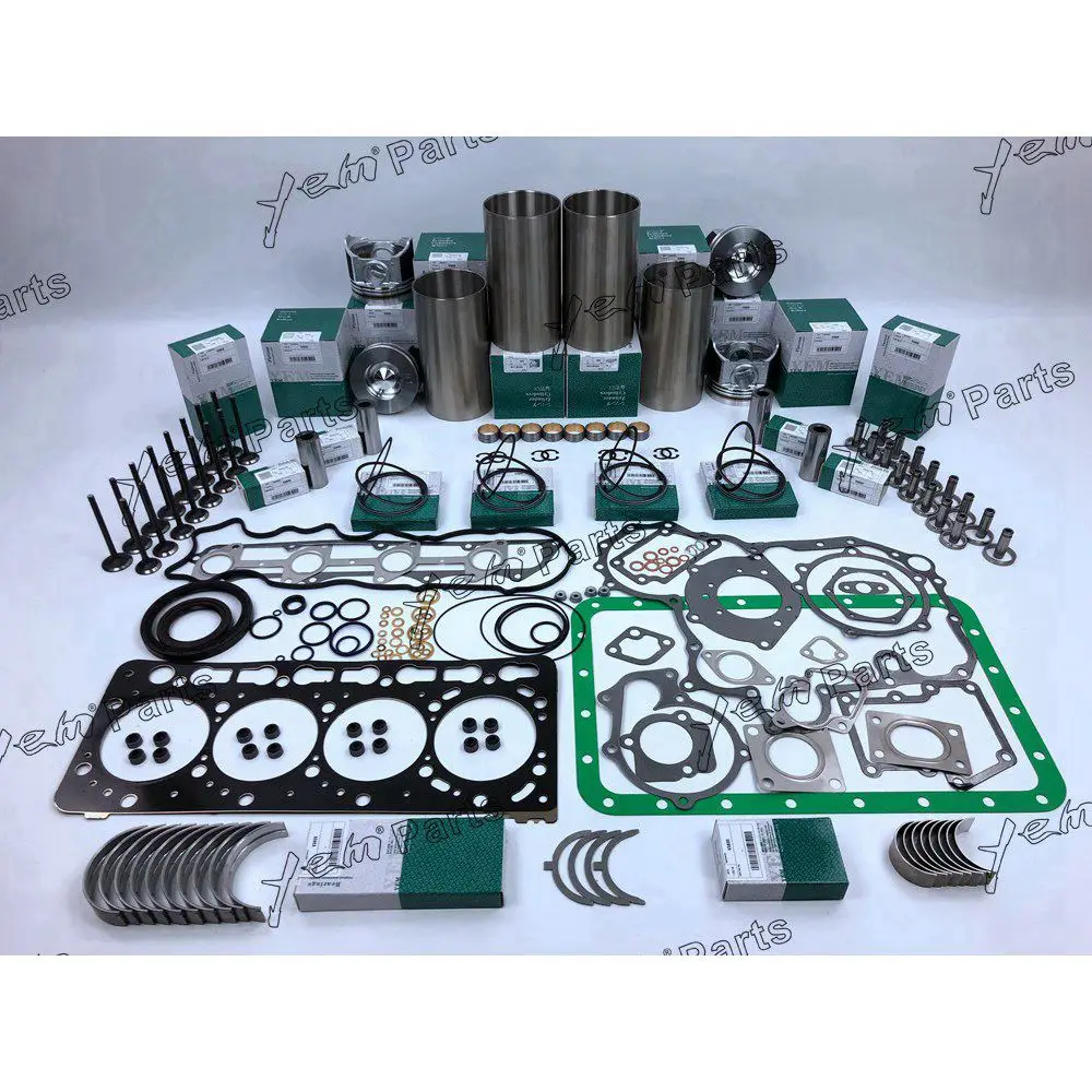 V3800 Engine Rebuild Kit With Gasket Kit Engine Valves Bearings Set for Kubota 6